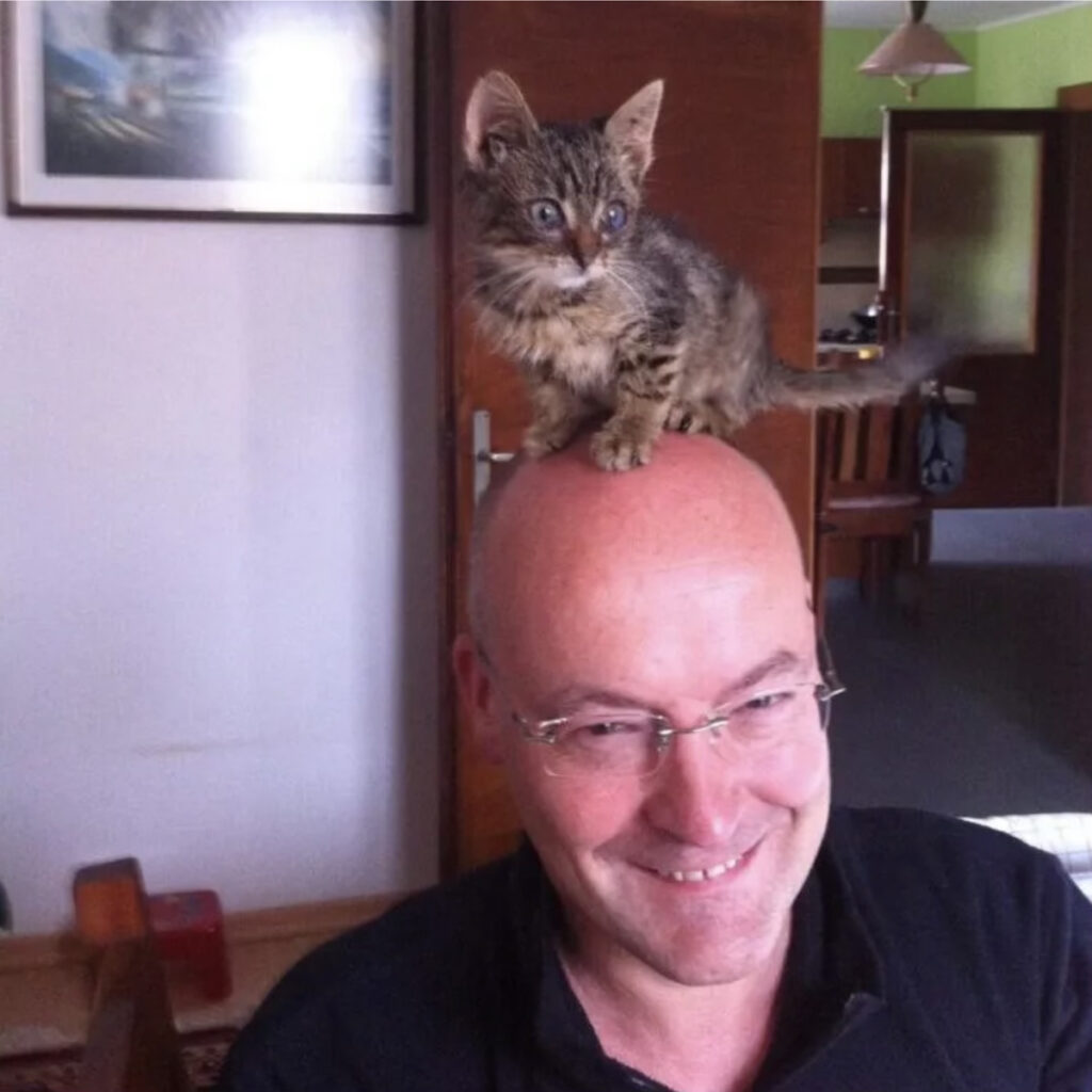 Nigel and Muro the cat